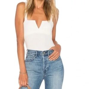 Free People Pippa V-Wire Thong Bodysuit - Ivory